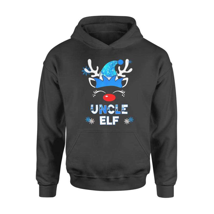 Christmas gift idea Elf Uncle Xmas Matching Family Trendy Blue Reindeer T-Shirt – Standard Hoodie