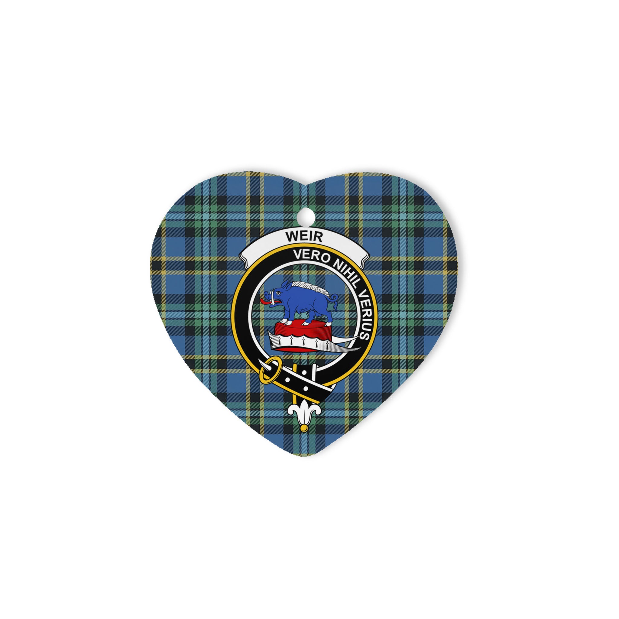 Weir Scottish Clan Plaid Ornament Gift. Christmas Tree Ornament Weir Clan Tartan Ornament Great Christmas Ornaments Gift Heart Ornament