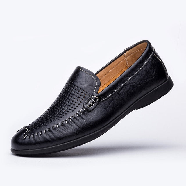 Summer Casual Genuine Leather Moccasin Breathable Shoe