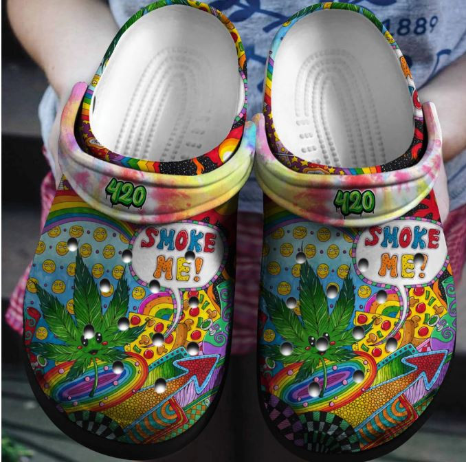 Smoke Me Hippie Shoes – Funny Weed Outdoor Shoes Birthday Gift For Boy Girl