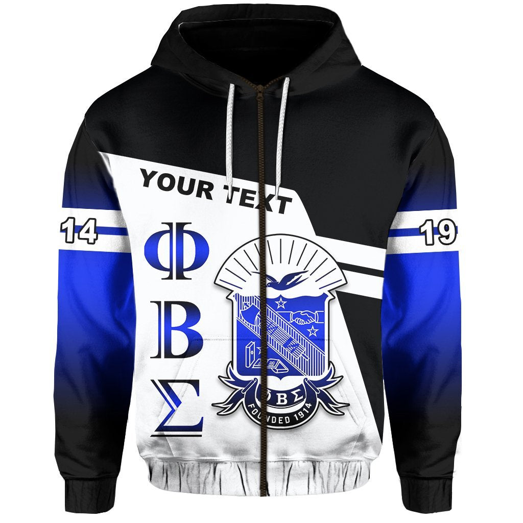 (Custom Personalised) Newest Phi Beta Sigma Zip Hoodie (Black) Lt13