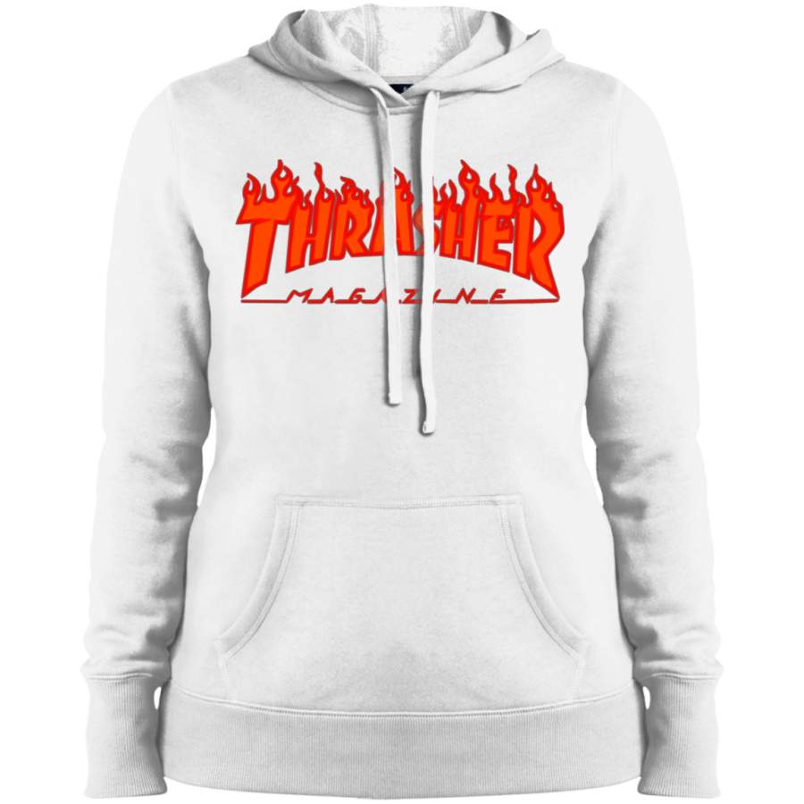 Thrasher Magazine Skateboarding Red Design Ladies Pullover Hoodie