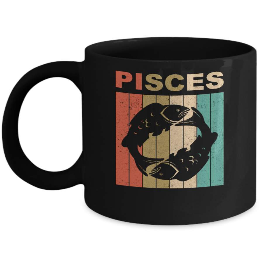 Vintage Pisces Zodiac February March Birthday Gift Mug