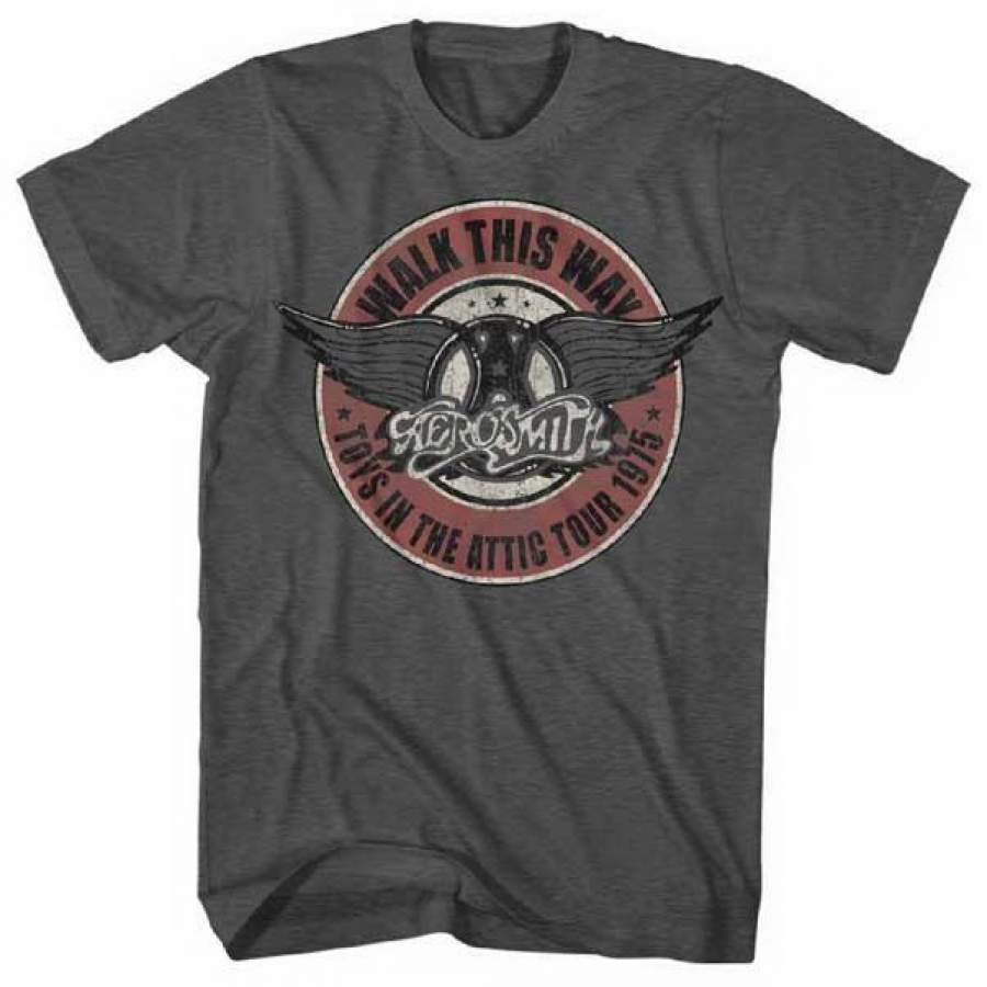 Aerosmith Walk This Way 1975 Tour-Charcoal Heather t-shirt