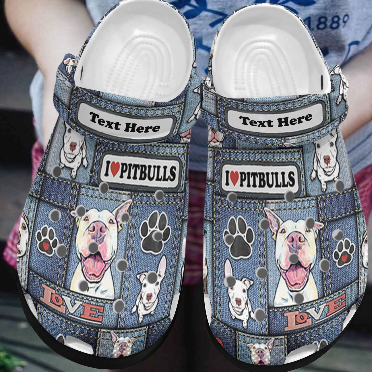 Pitbull Personalized Clog, Custom Name, Text, Color, Number Fashion Style For Women, Men, Kid, Print 3D I Love Pitbull