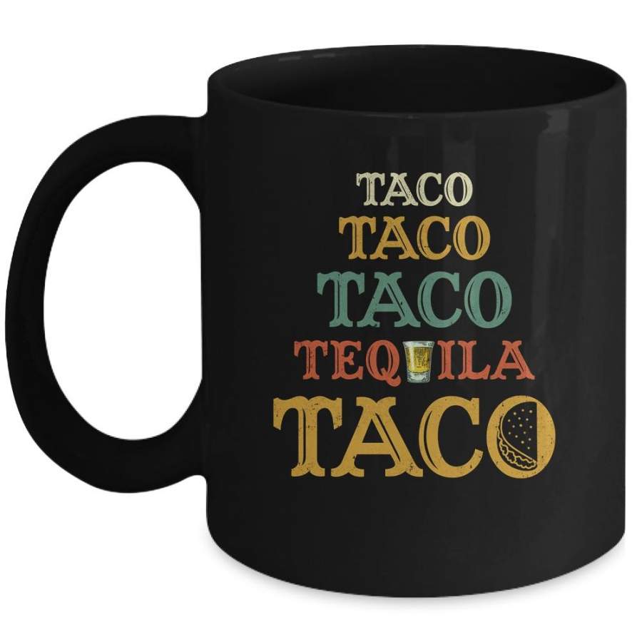 Taco Tequila Retro Cinco De Mayo Mexican Food Drinking Mug