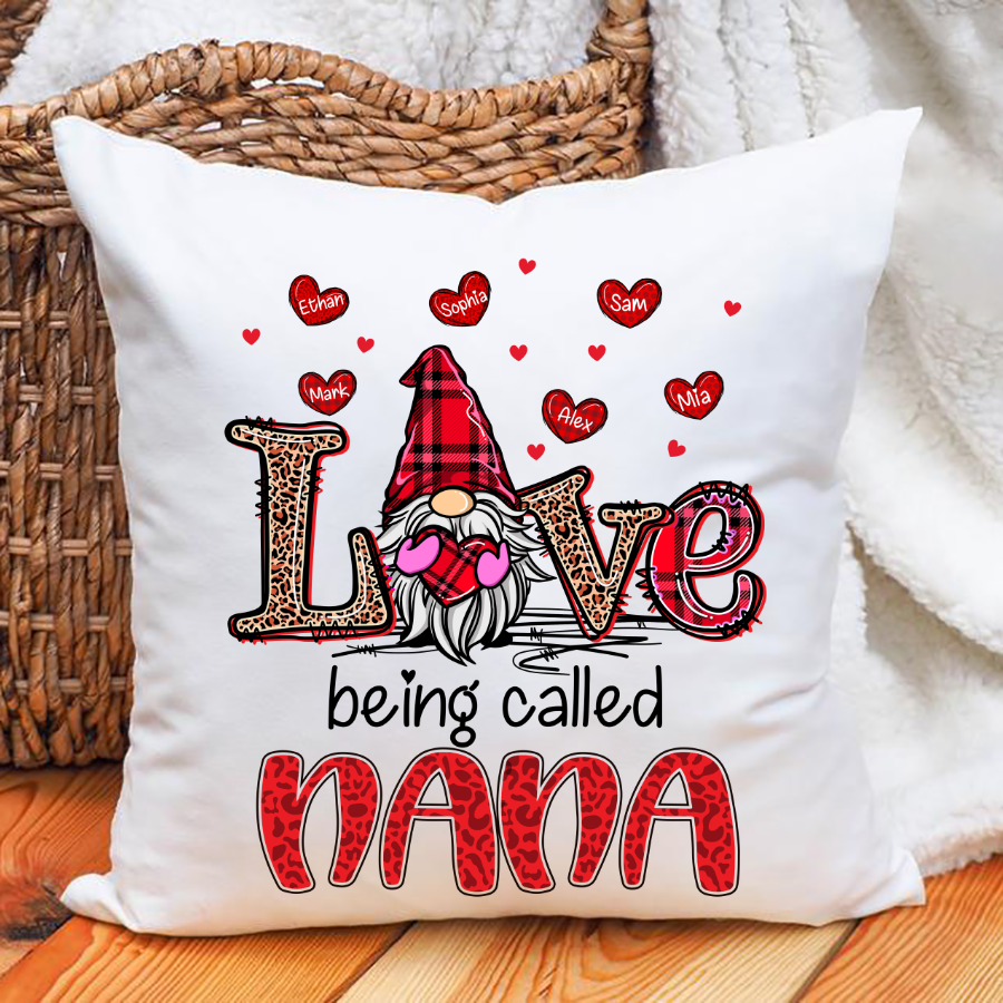 Love Being Called Nana Gnome Hearts Indoor Pillow