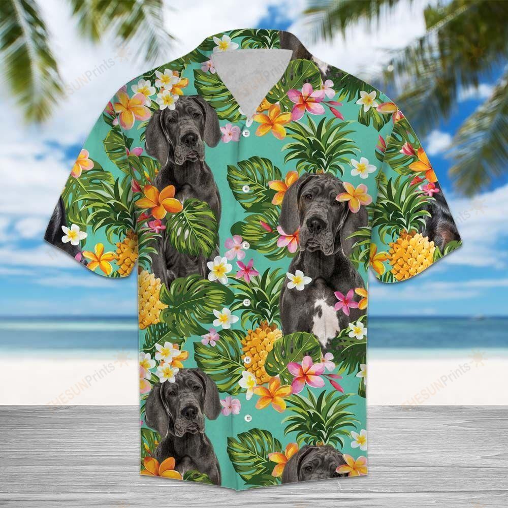 Tropical Pineapple Great Dane Hawaiian Shirt Ha107678