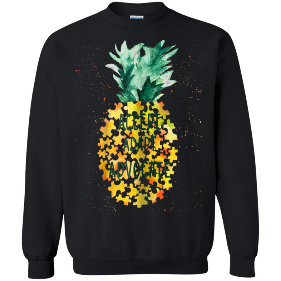 AGR Accept Adapt Advocate Pineapple Piece Puzzle Autism Sweatshirt