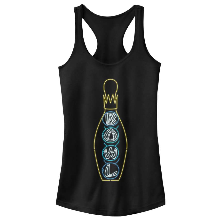 The Big Lebowski Junior’s Bowling Neon Light Print  Racerback Tank