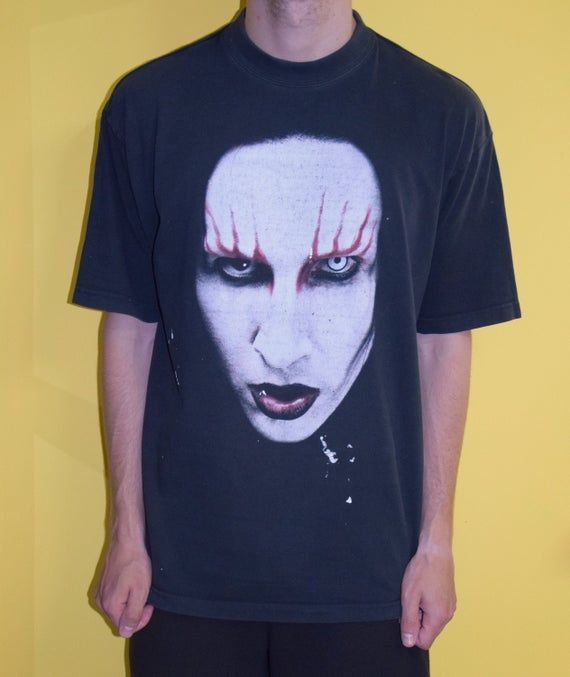 Marilyn Manson Vintage Shirt Giant Fear Factory Mudvayne Drowning Pool Godsmack Megaherz Clawfinger Faith No More Skinny Puppy Shirt