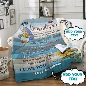 Apayprints – To My Grandson – Custom  Personalized 3D All Over Printed Blanket