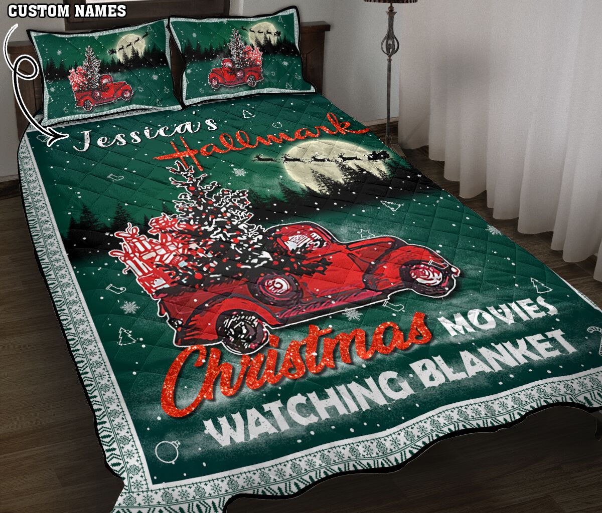 Christmas Movies Watching Blanket Custom Quilt and Quilt Bed Set 91 L1BTH