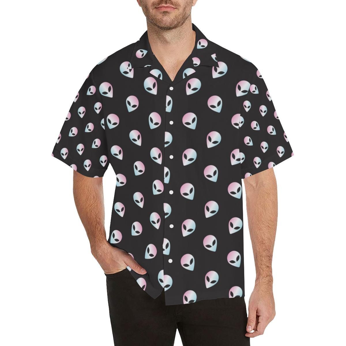 Alien Pattern Print Design 04 Men’S All Over Print Hawaiian Shirt (Model T58)