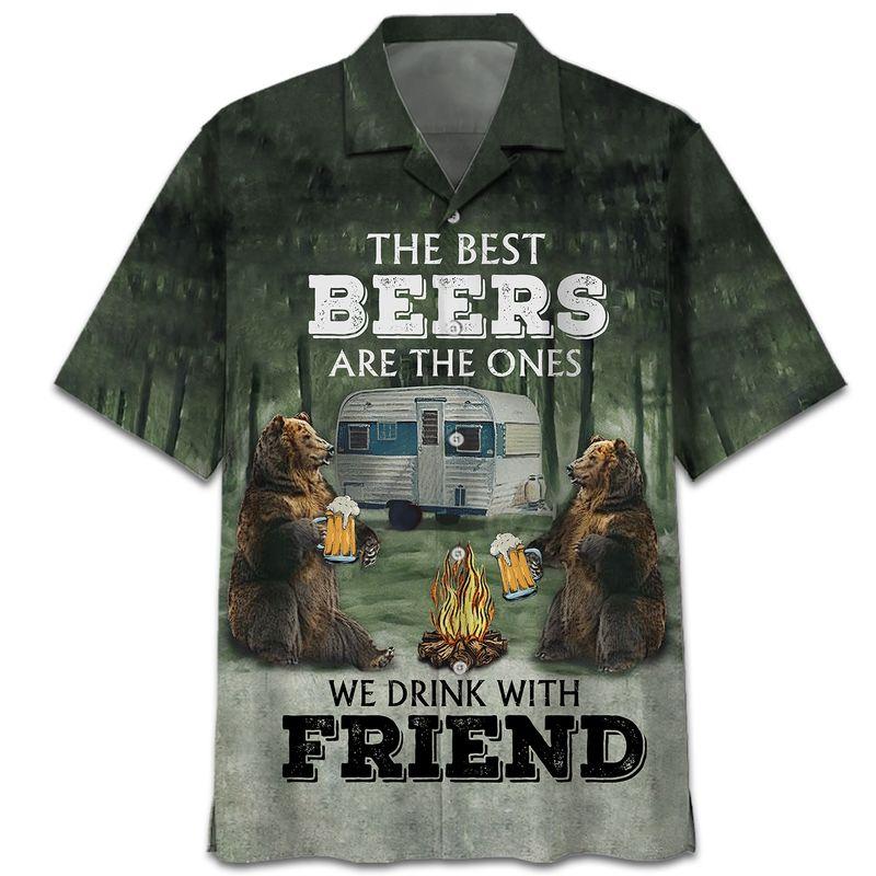 Bear The Best Beers Are The Ones We Drink With Friend Hawaiian Shirt | For Men & Women | Adult | Hw7612