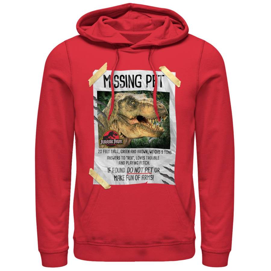 Jurassic Park Men’s T. Rex Missing Pet Lightweight Hoodie