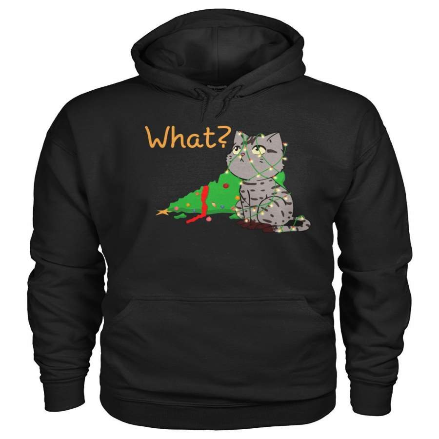 Cat Christmas Tree Funny Xmas Gift Hoodie