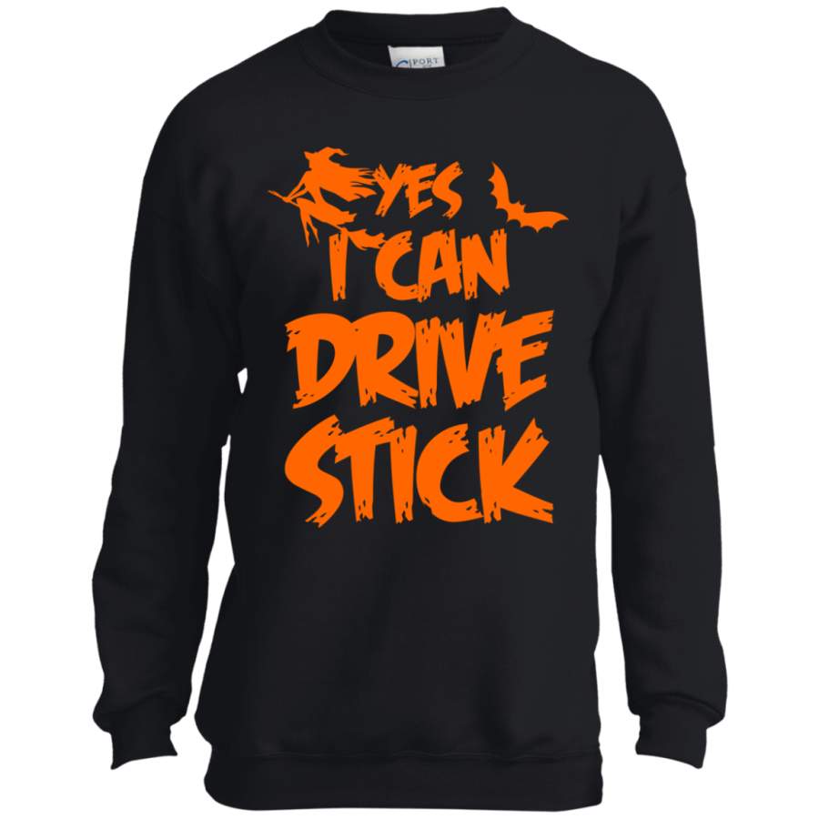 Halloween Witch Halloween, Yes I Can Drive Stick Youth LS shirt/Sweatshirt/Hoodie