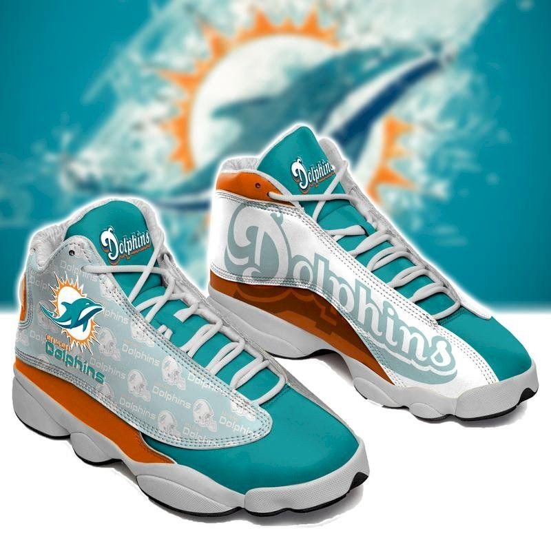 Miami Dolphins Jordan 13 Sneakers Sport Shoes For Fan Sneakers For Fan Sport Like Sneakers