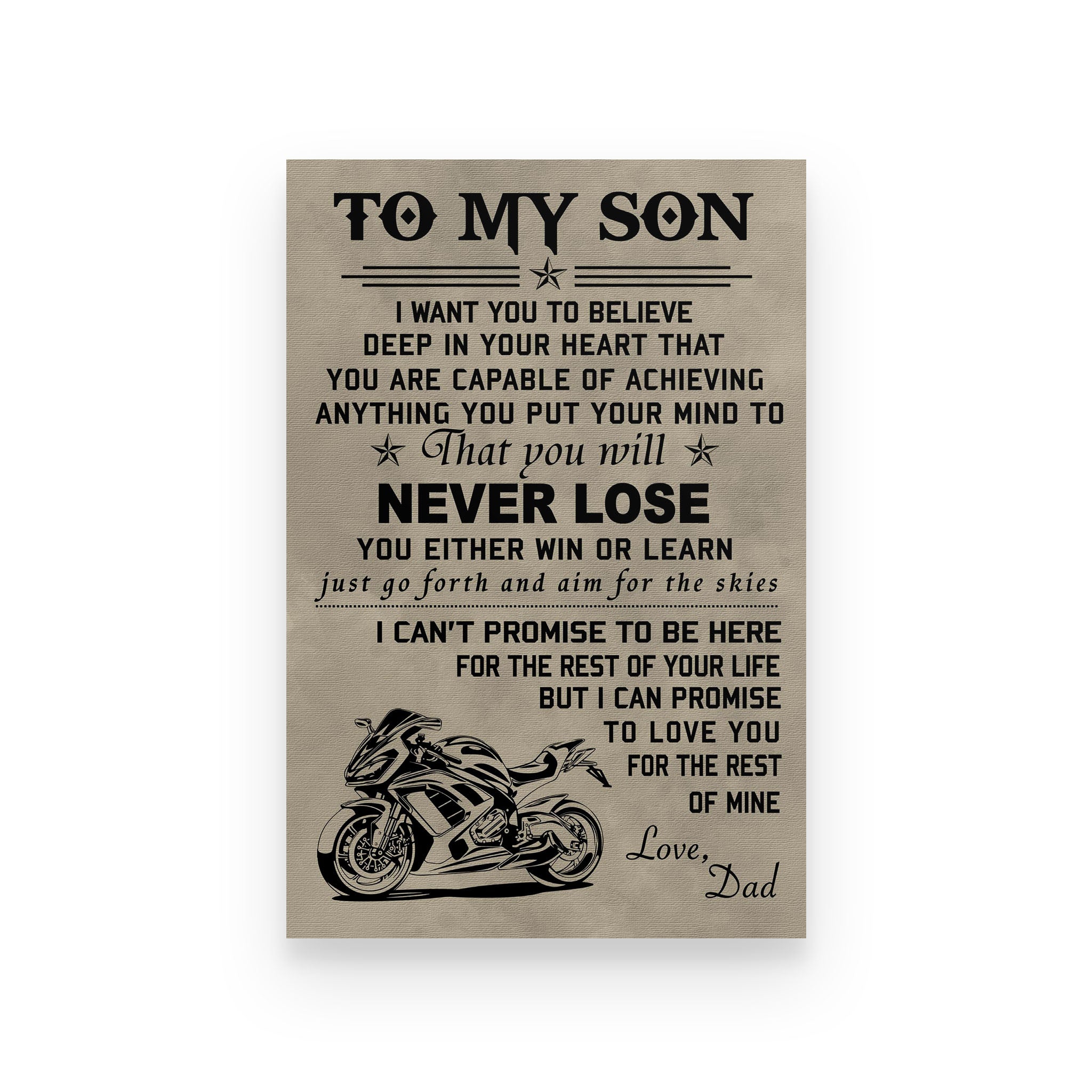 biker poster dad to son never lose vs2