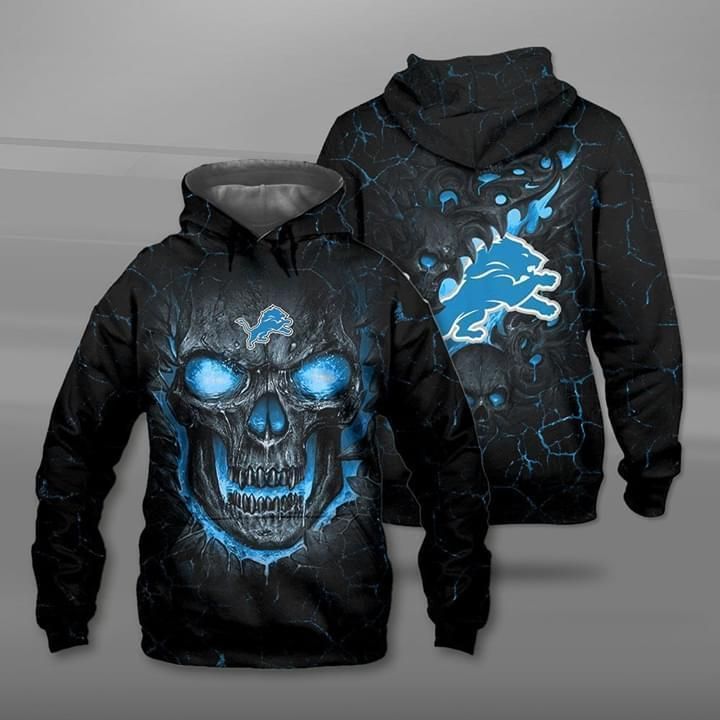 Lava Skull Detroit Lions 3D T Shirt Hoodie Sweater