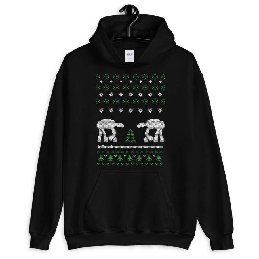 AT AT Robot  Ugly Sweater Design Unisex Hoodie