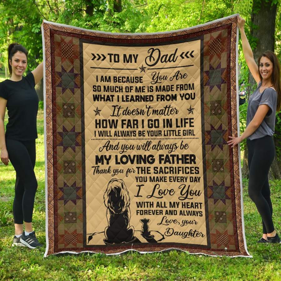 To my dad you are as brave as lion, gift for dad, blanket for grandfather, blanket for father, christmas gift ideas 2019, christmas gift for him, 3D printed quilt blanket, all size blanket