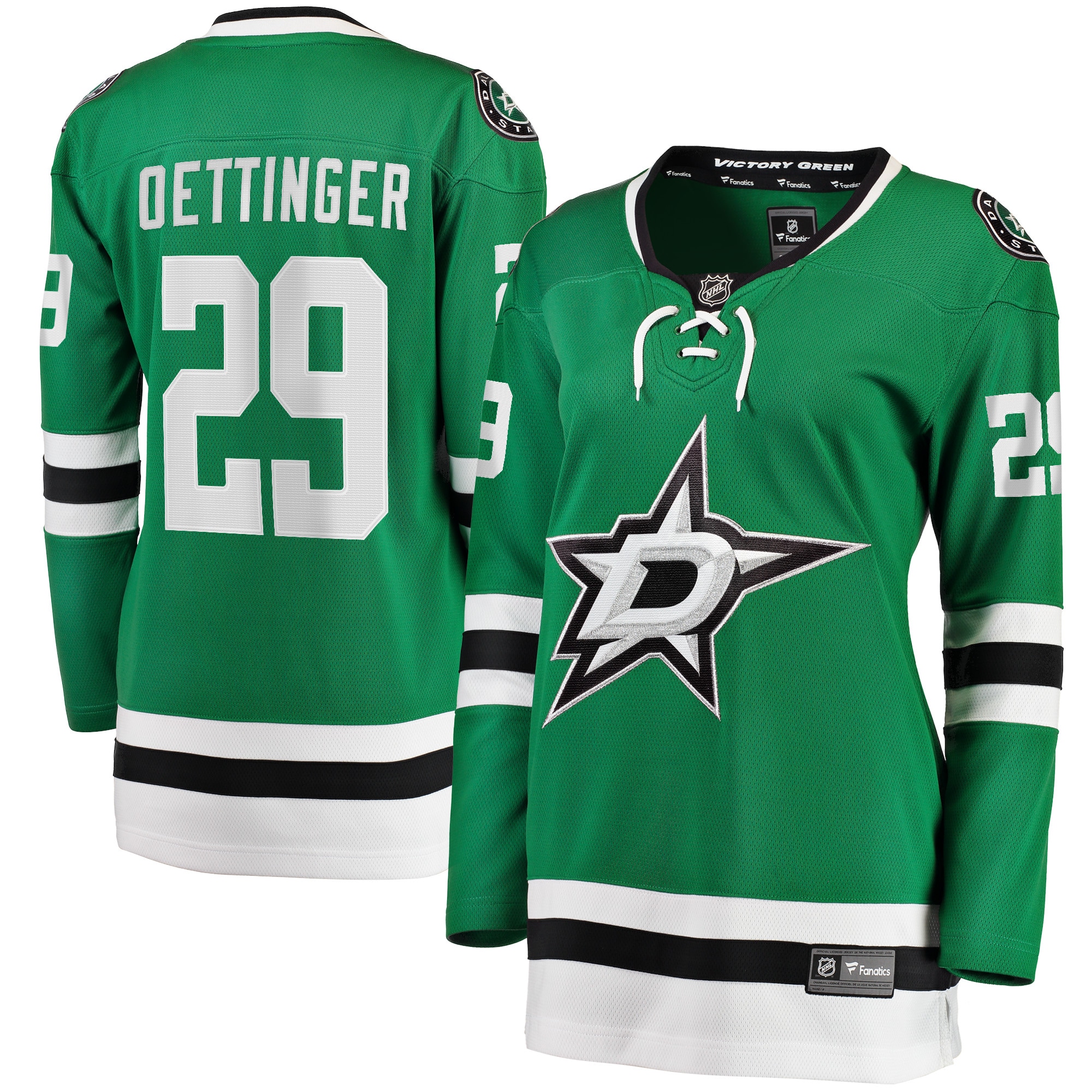 Women's Dallas Stars Jake Oettinger Kelly Green Home Breakaway Player Jersey