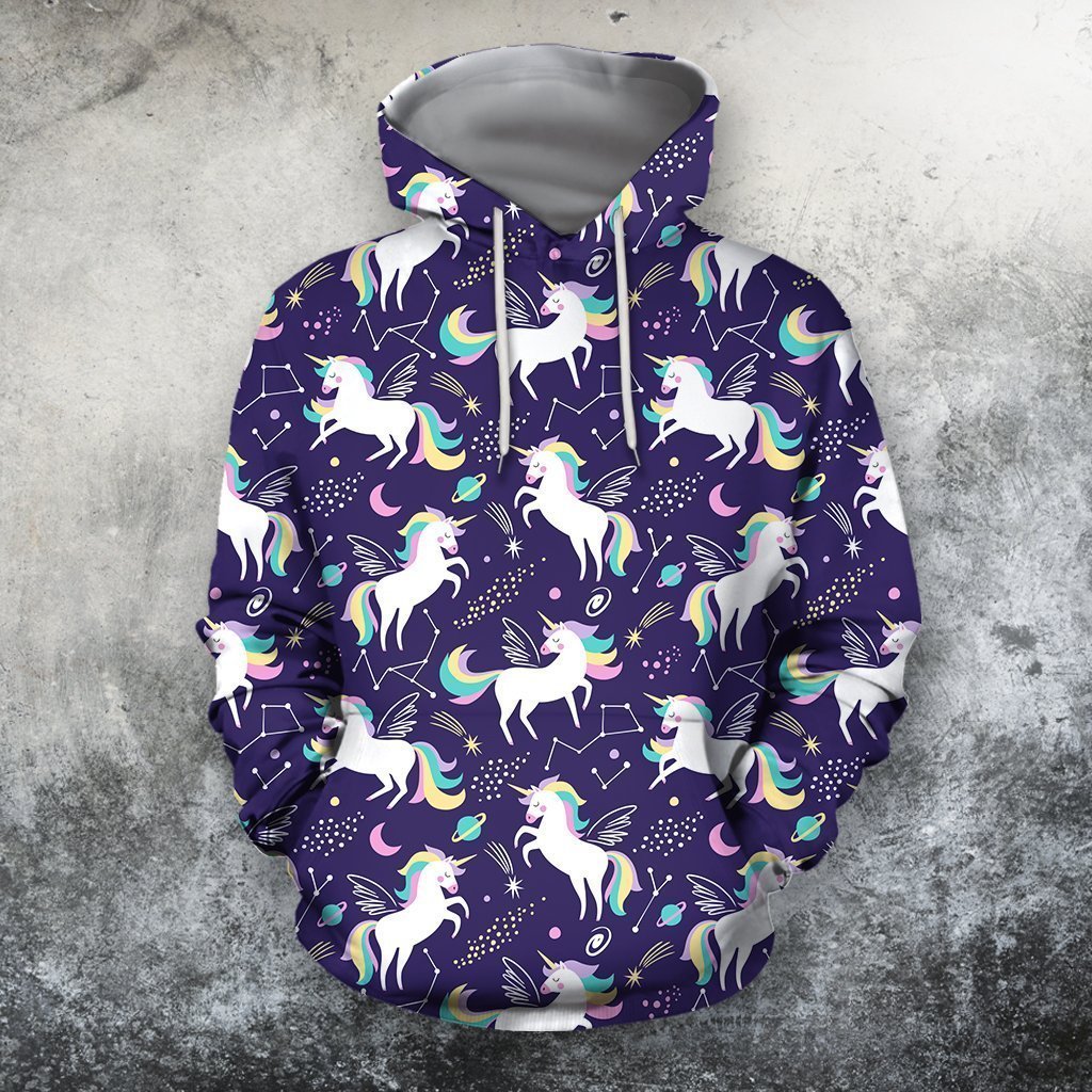 3D All Over Unicorn Hoodie Adult 3D All Over Print, 3D Hoodie For Men & Women