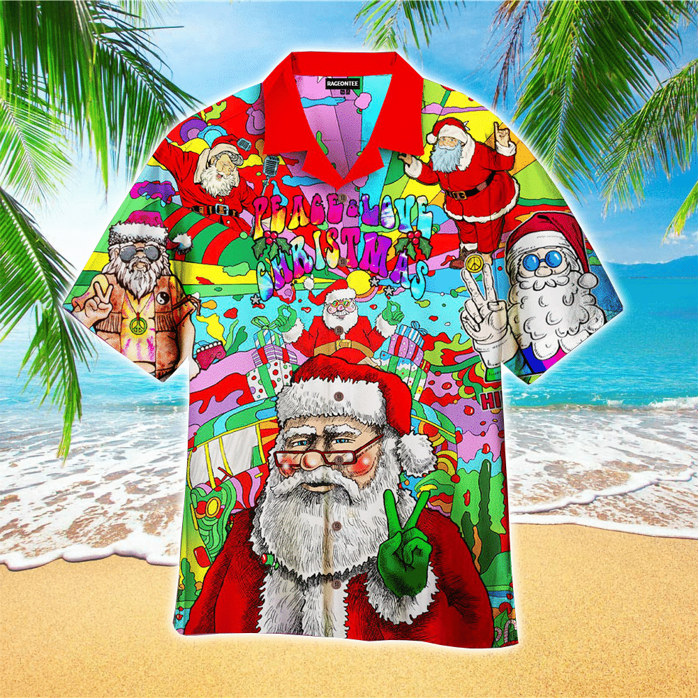 Hippie Santa Claus Christmas Hawaii Shirt Aloha Ha71299