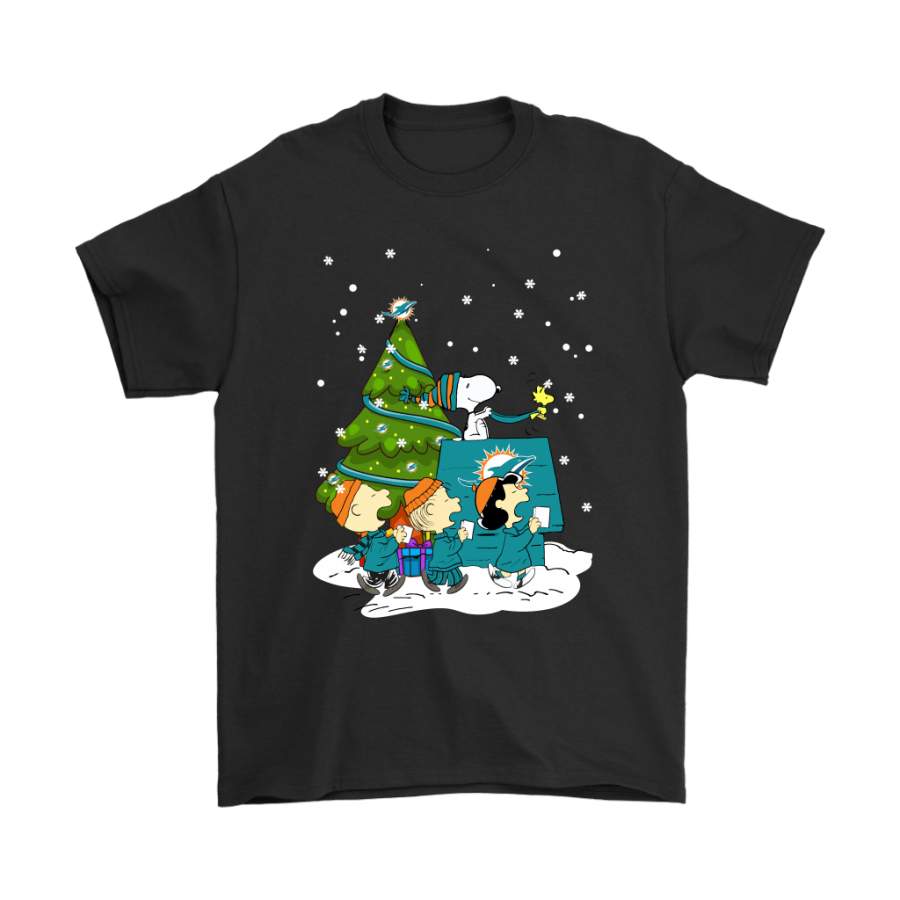 Miami Dolphins Are Coming To Town Snoopy Christmas Shirts