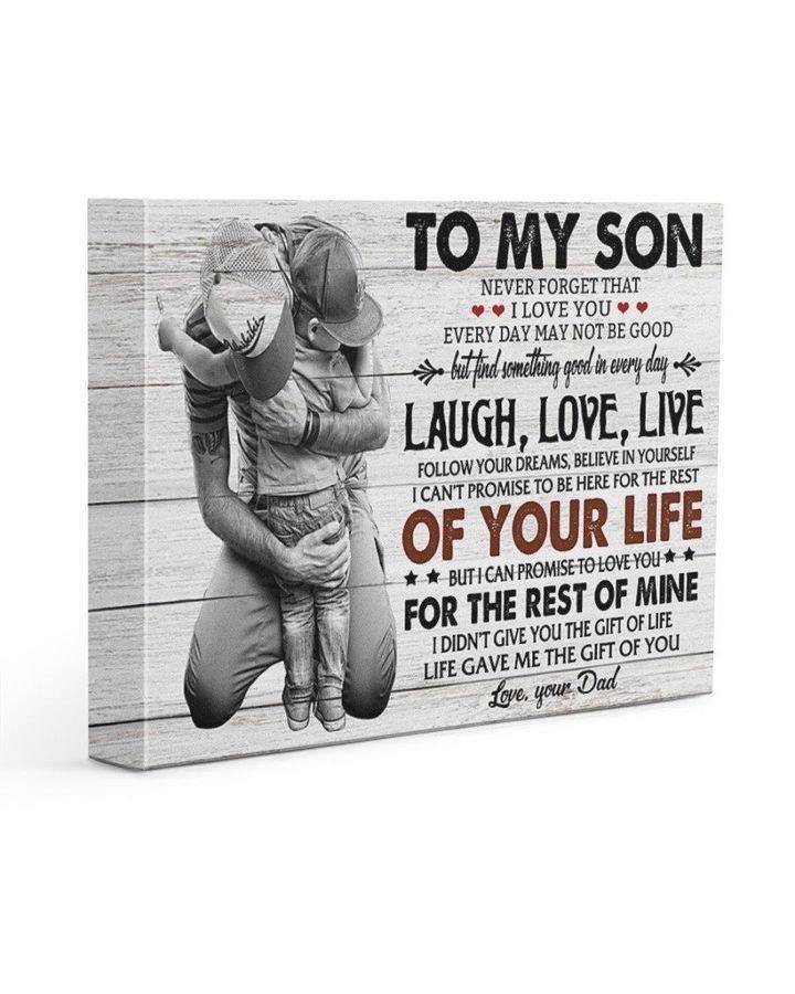 The Rest Of Mine Warm Hug Dad – Best Gift Idea For Father’S Day, Gift For Home Decor, Gift For Family – Horizontal Canvas Matte Canvas Wall Art