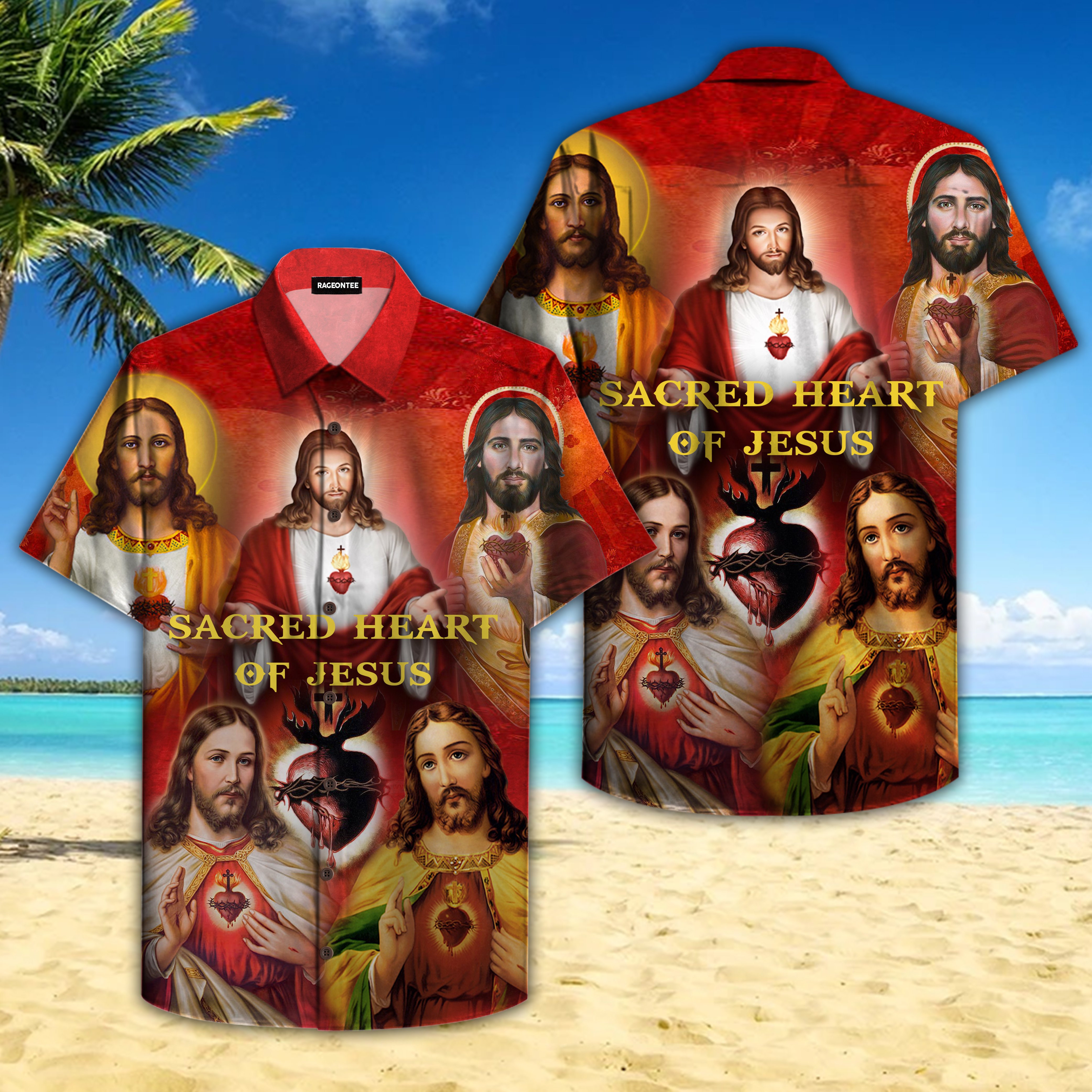 Sacred Heart Of Jesus Hawaii Shirt For Men Women Adult Ha815