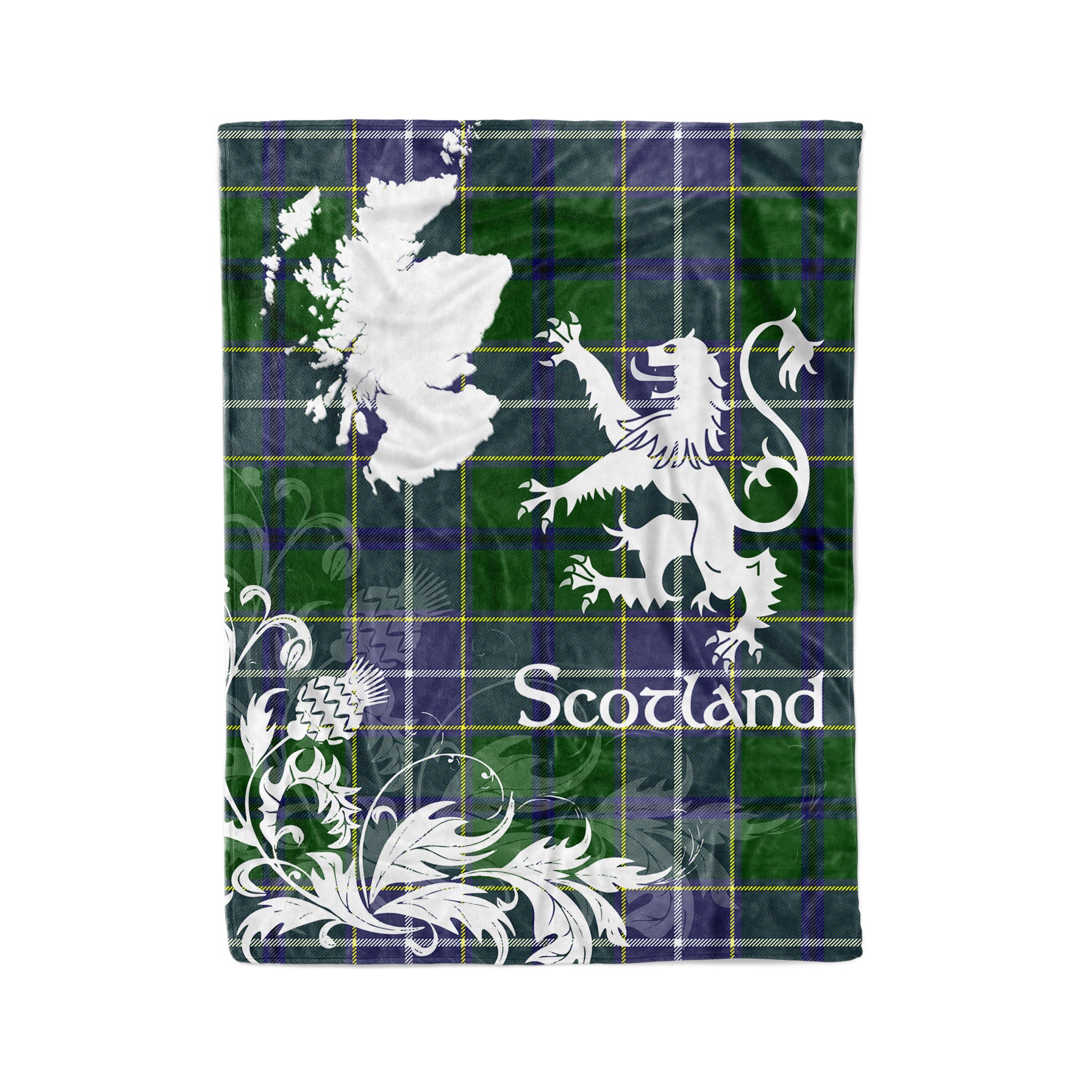 Tartan Plaid Fleece Blanket Tartan Blanket Thistle And Lion Scottish Clan Wishart Hunting Plaid Blanket