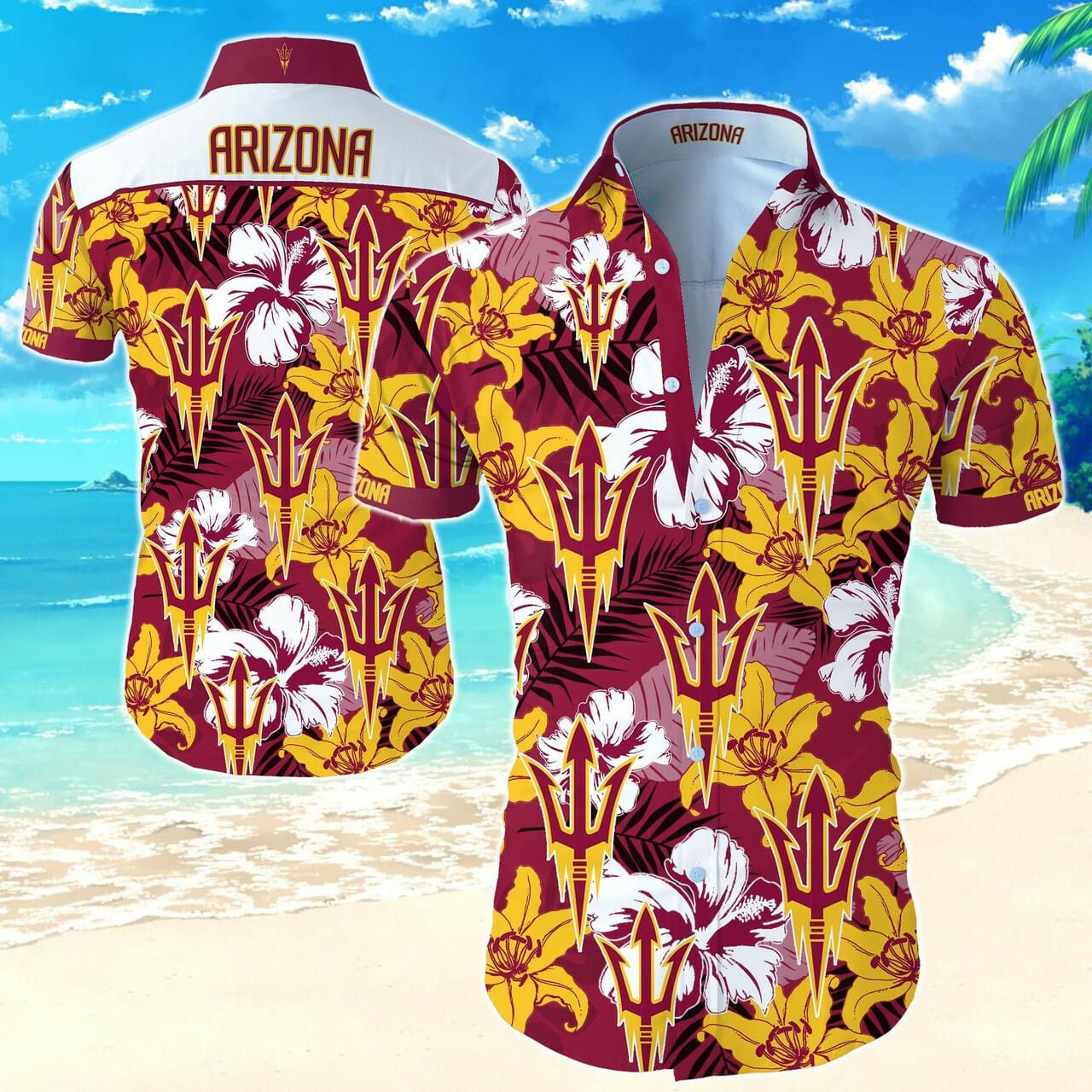 NCCA Arizona State Sun Devils Flower Trendy Hawaiian Shirt Aloha Shirt