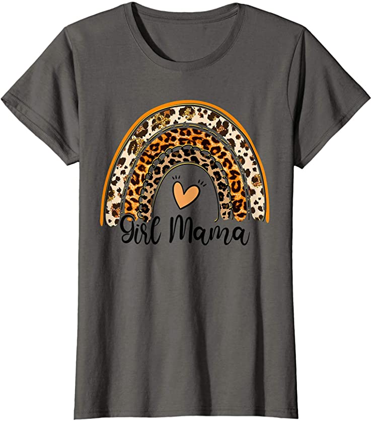 Womens Girl Mama Leopard Cheetah Rainbow Mothers Day Cute Mom Gifts T-Shirt