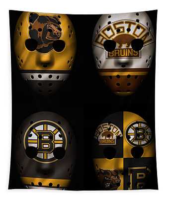 Boston Bruins Jersey War Masks 1000 Joe Hamilton Tapestry