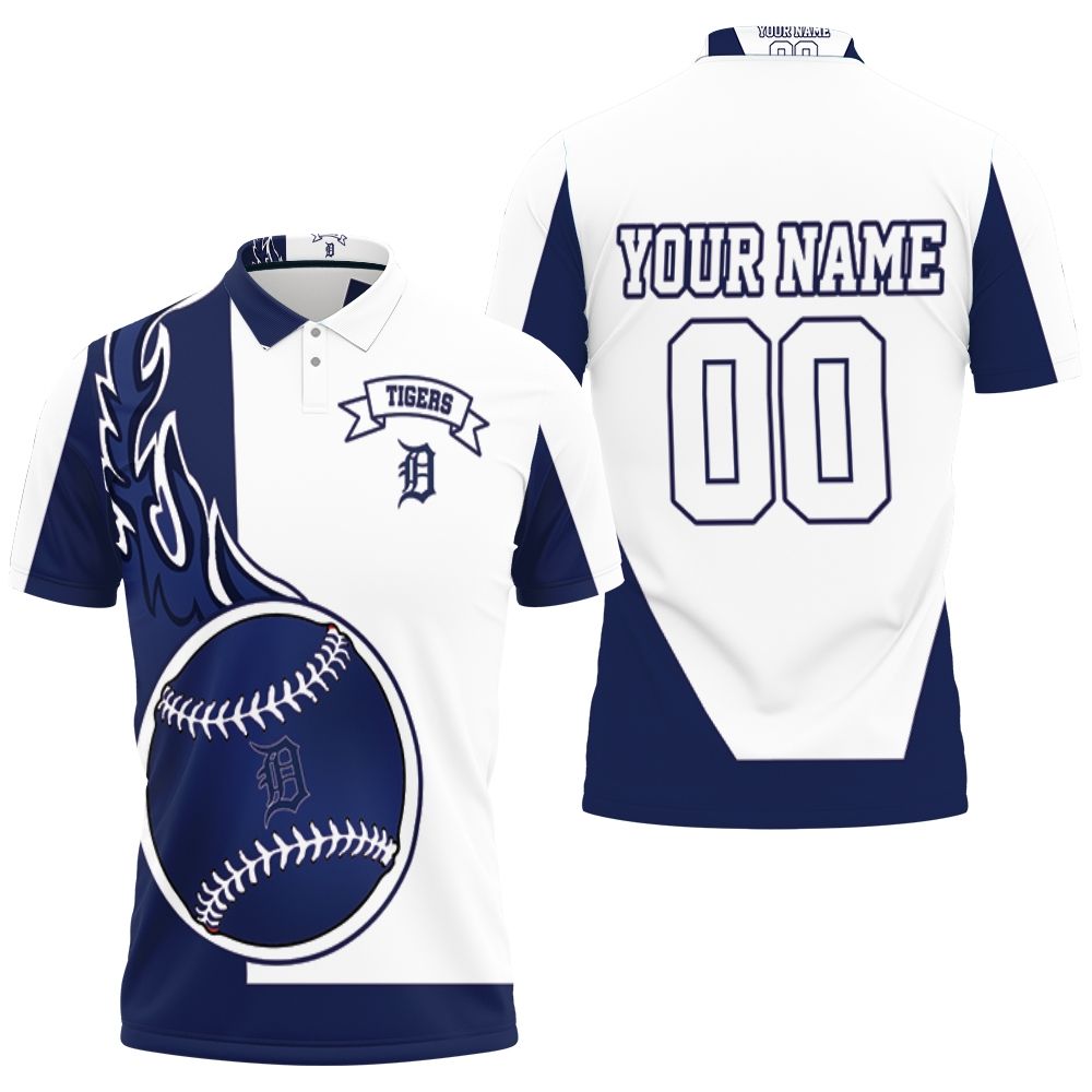 Detroit Tigers Personalized Blue And White Polo shirt