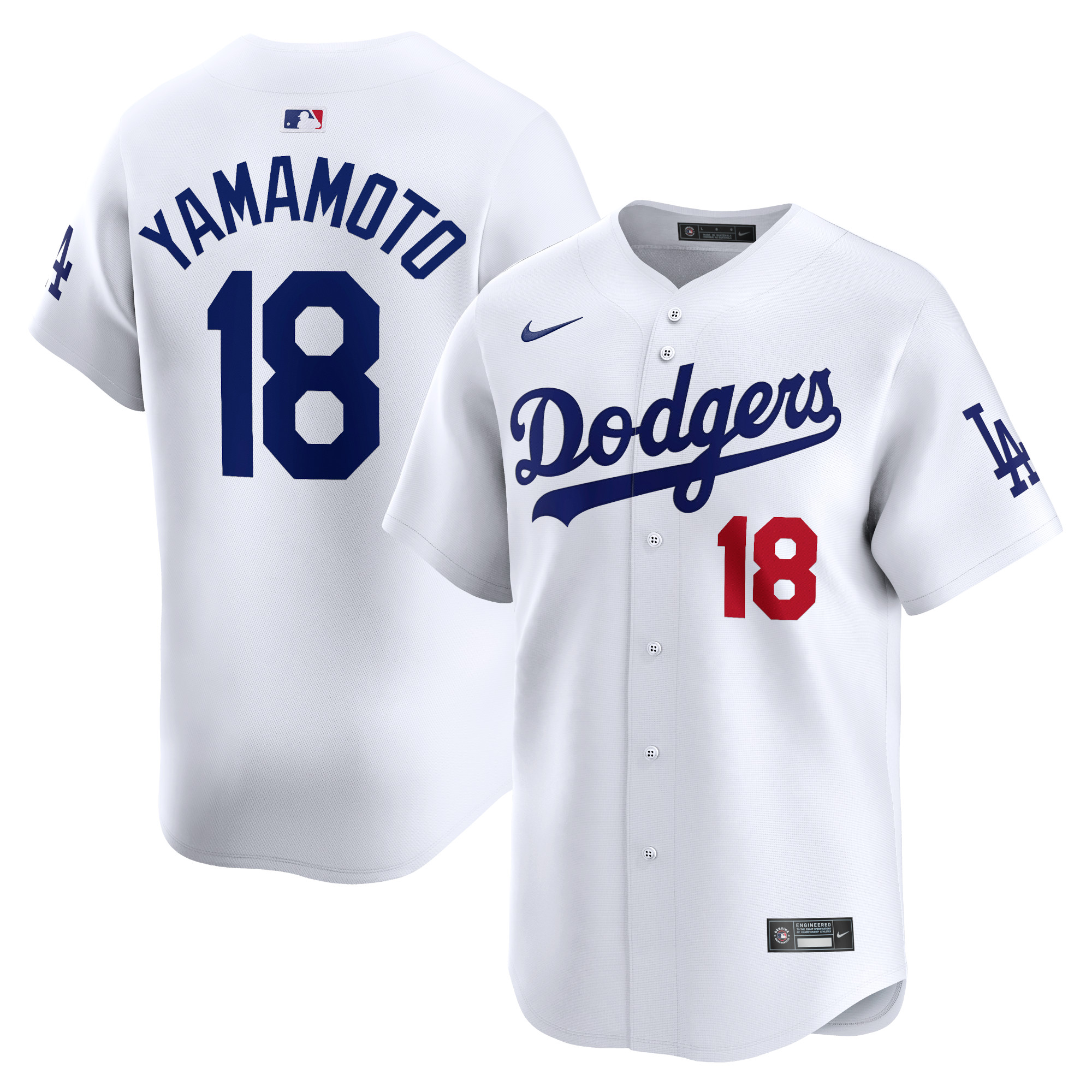 Yoshinobu Yamamoto Los Angeles Dodgers Home Limited Player Jersey – White