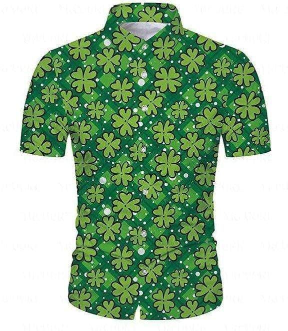 Buy Irish Pride Happy St Patricks Day Shamrock Pattern Hawaii Aloha Shirts Dh Ha94001