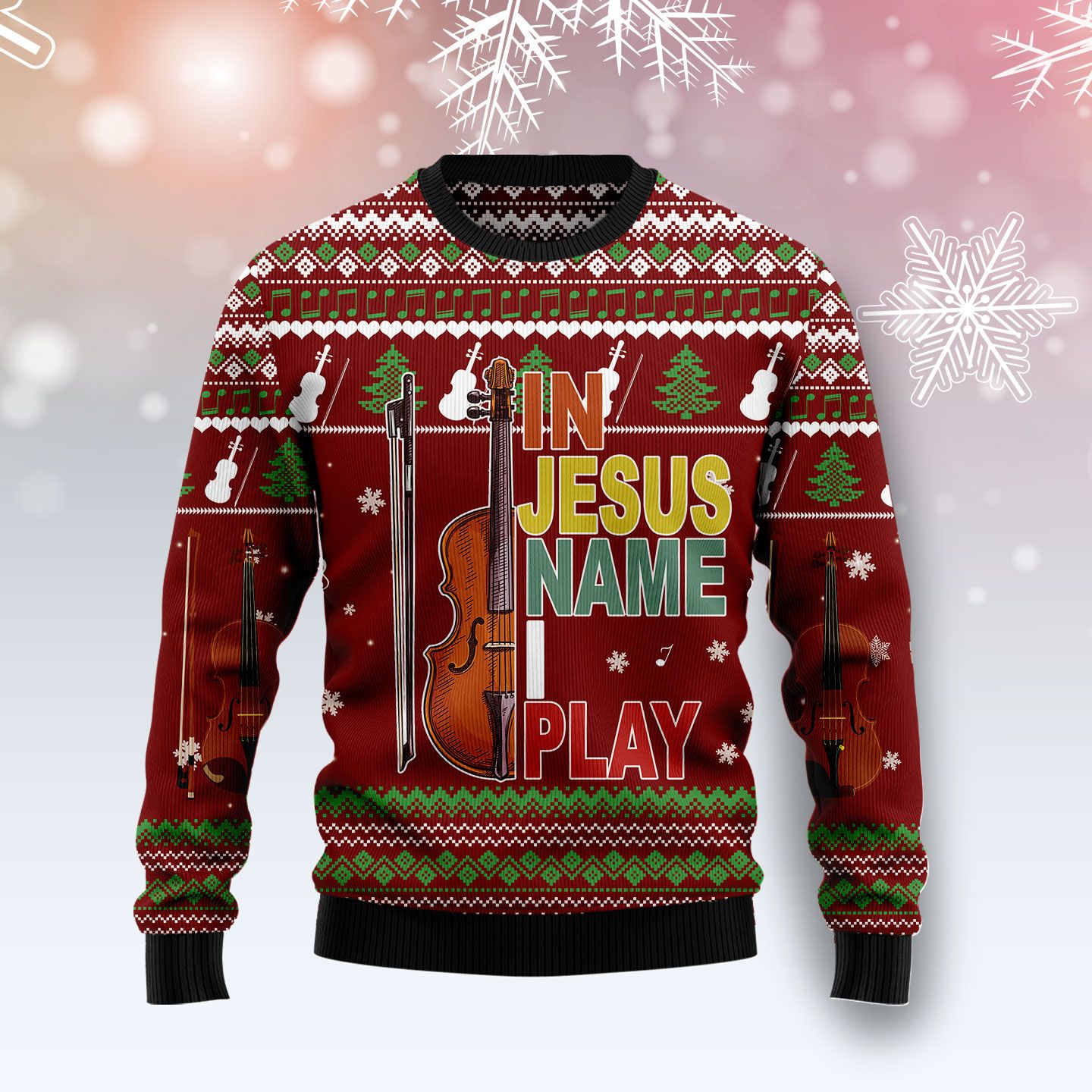 Violin I Play T2310 Ugly Christmas Sweater