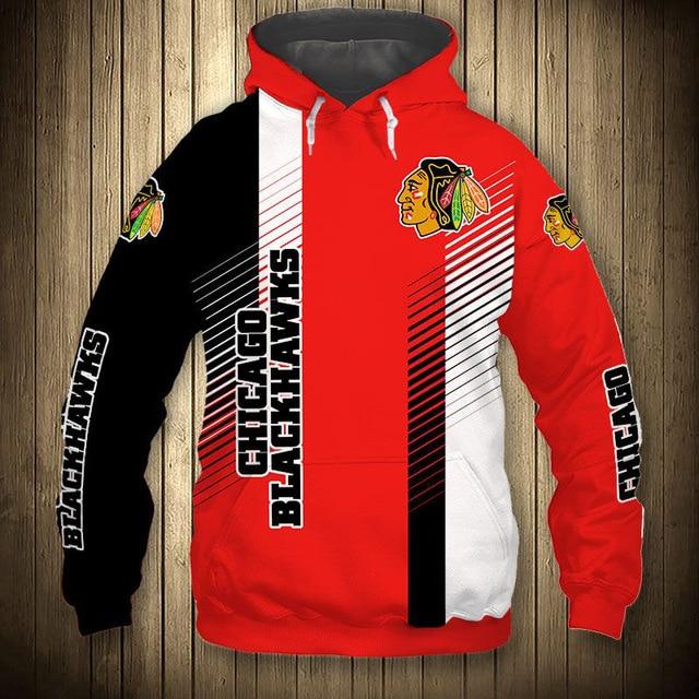 Chicago Blackhawks Stripes Casual Hoodie