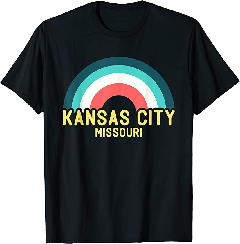 Kansas City Missouri Vintage Retro Rainbow T-Shirt