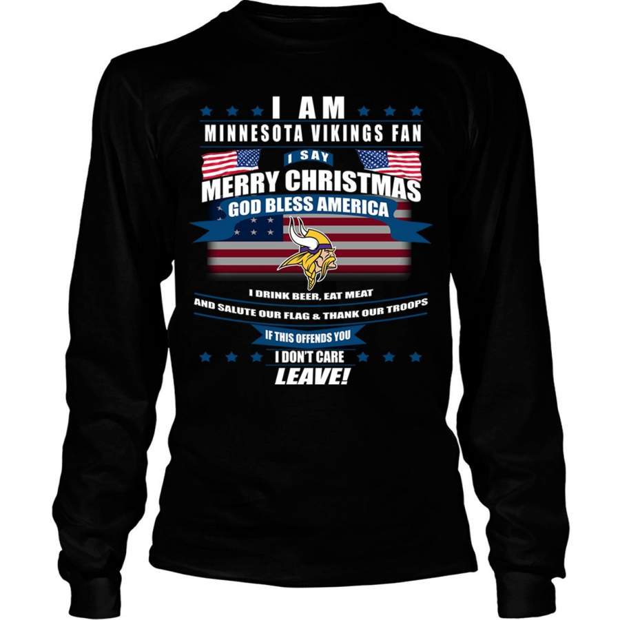 God Bless America T Shirt, Minnesota Vikings T Shirt – Long Sleeve Tees