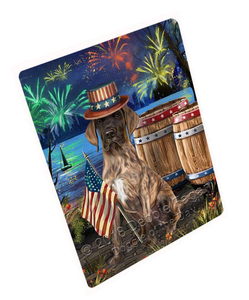 4Th Of July Independence Day Fireworks Great Dane Dog At The Lake Blanket Blnkt74865