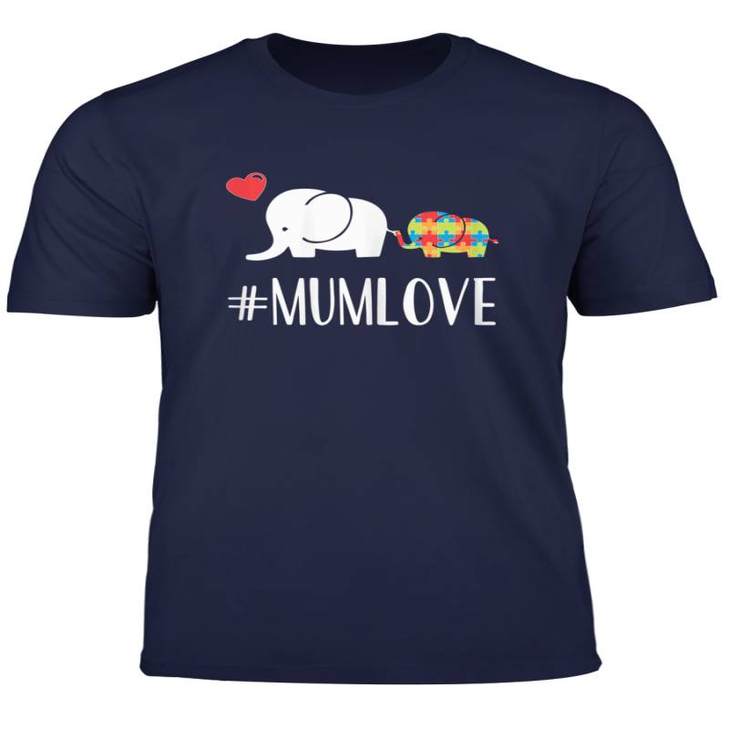 Womens Elephant Mum T Shirt Kid Heart Autism Awareness Mum Gift T Shirt