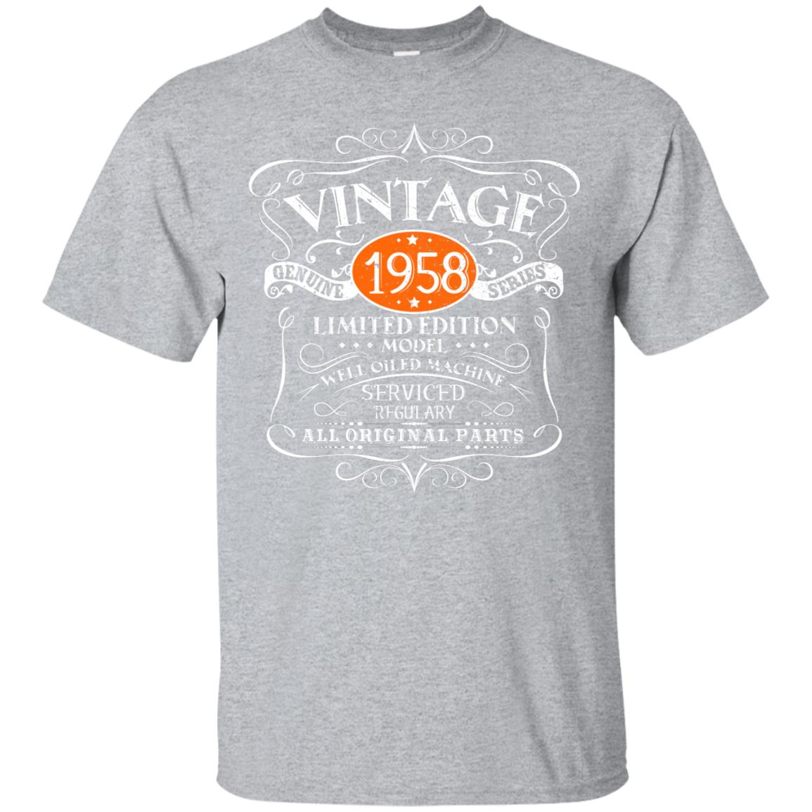 Vintage 60th Birthday Funny Tshirt 1958 All Original Parts