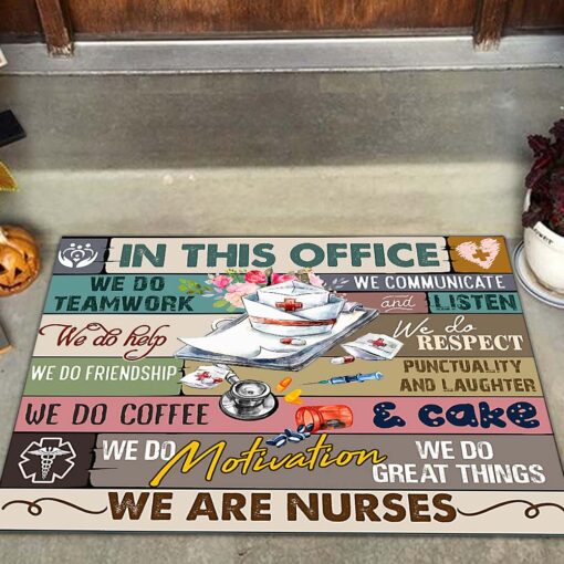 Nurse In This Office We Do Teamwork Doormat Dm8 All Over Printed