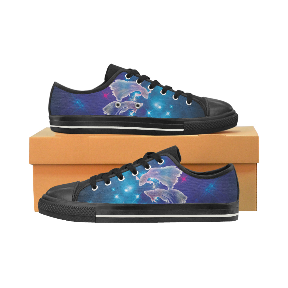 Pisces Black Low Top Canvas Shoes for Kid