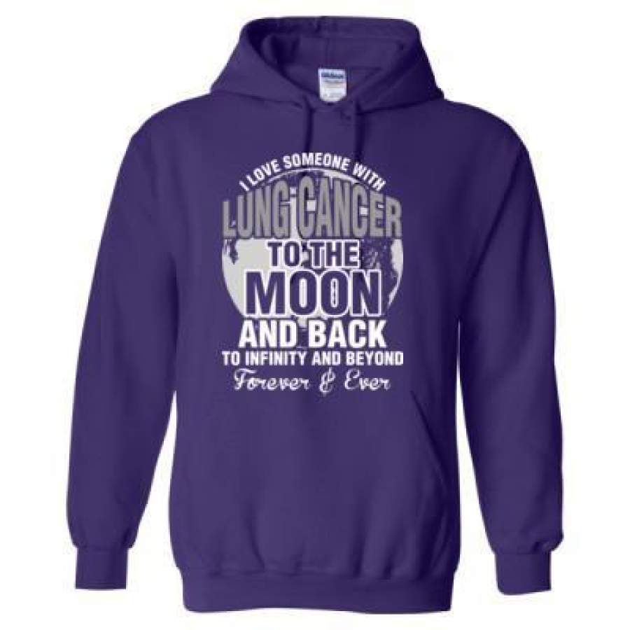 AGR I Love Someone With Lung Cancer To The Moon And Back To Infinity And Beyond – Heavy Blend™ Hooded Sweatshirt